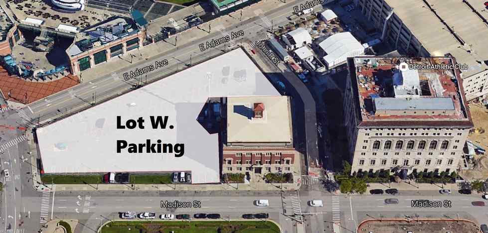 Parking Map for Detroit Center